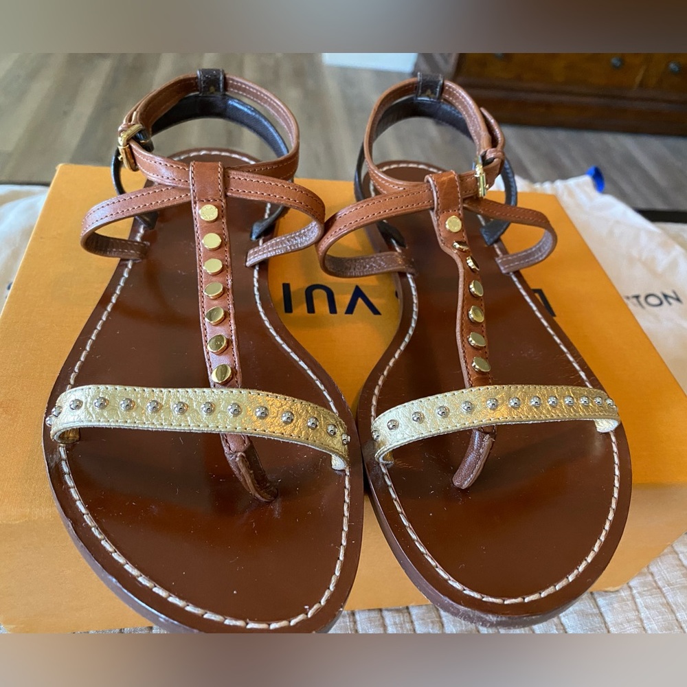 Strapped Louis Vuitton Monogram Sandals (Authentic)